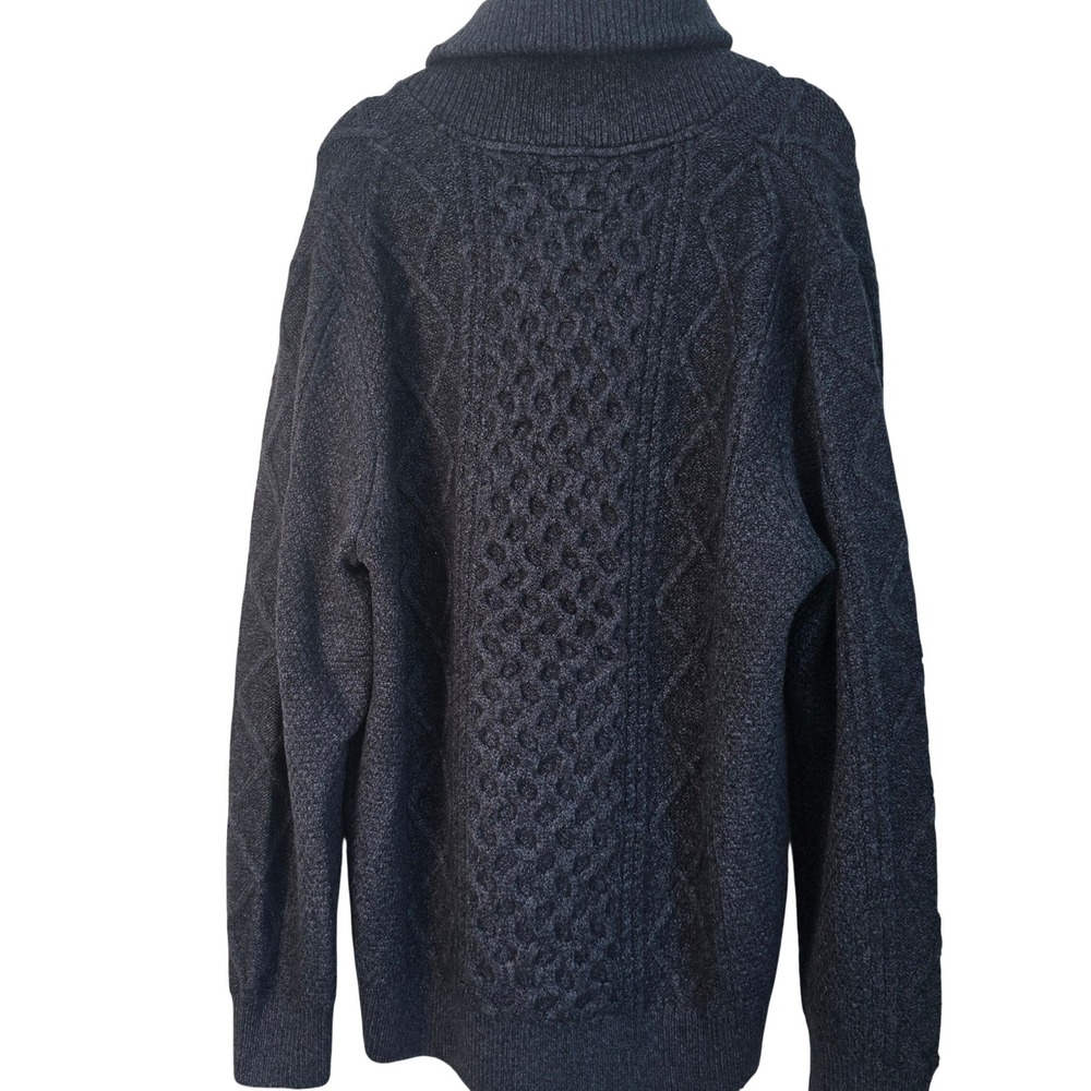 Wind River Mens XL Shawl‎ Collar Cable Knit Sweater Blue - Picture 8 of 14